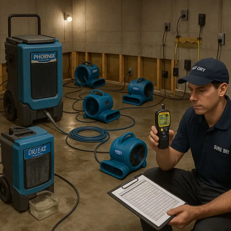 Structural Drying and Dehumidification process in Rossville, GA